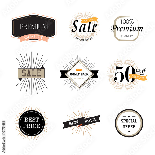 Set of vintage premium quality stickers.