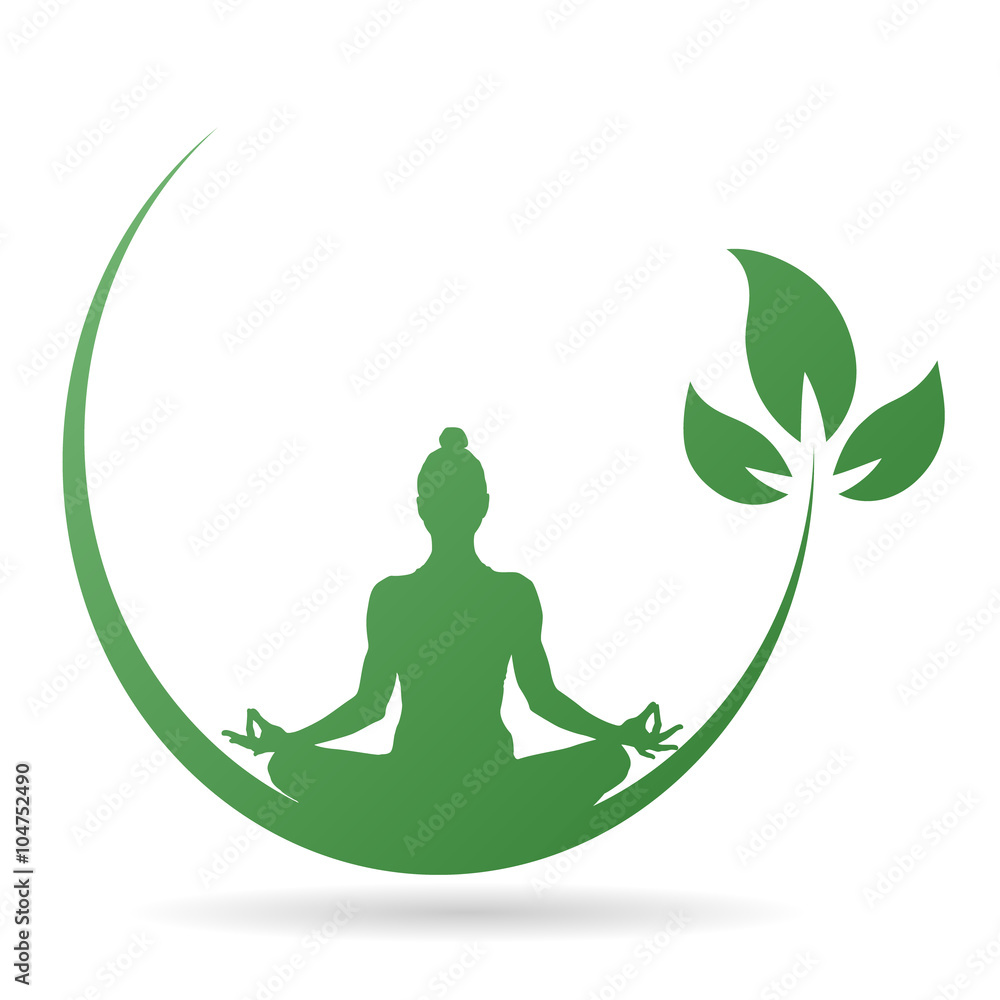 Yoga-Icon - Meditation (in Grün) Stock Vector