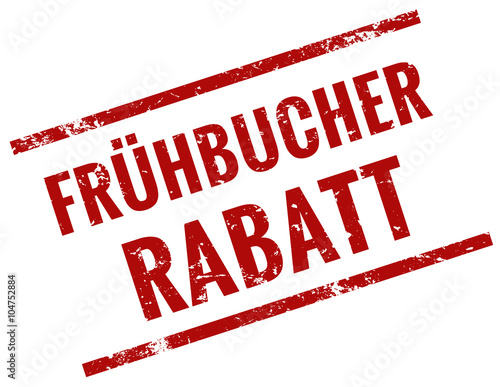 Frühbucher Rabatt Stempel rot grunge 