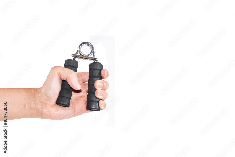 The man's hand handle with handgrip The man's hand handle with handgrip