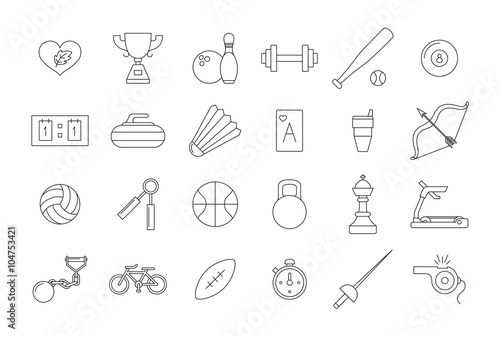Vector black sports icons set