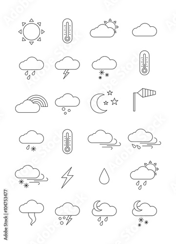 Wather forecast icon set