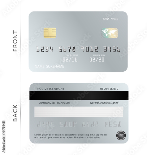 Vector/Silver credit debit card design template,To adapt idea for commercial,business,advertising,information,financial,illustration