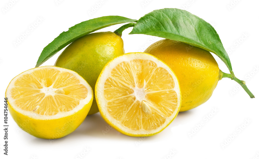 Juicy lemon with slice Juicy lemon with slice