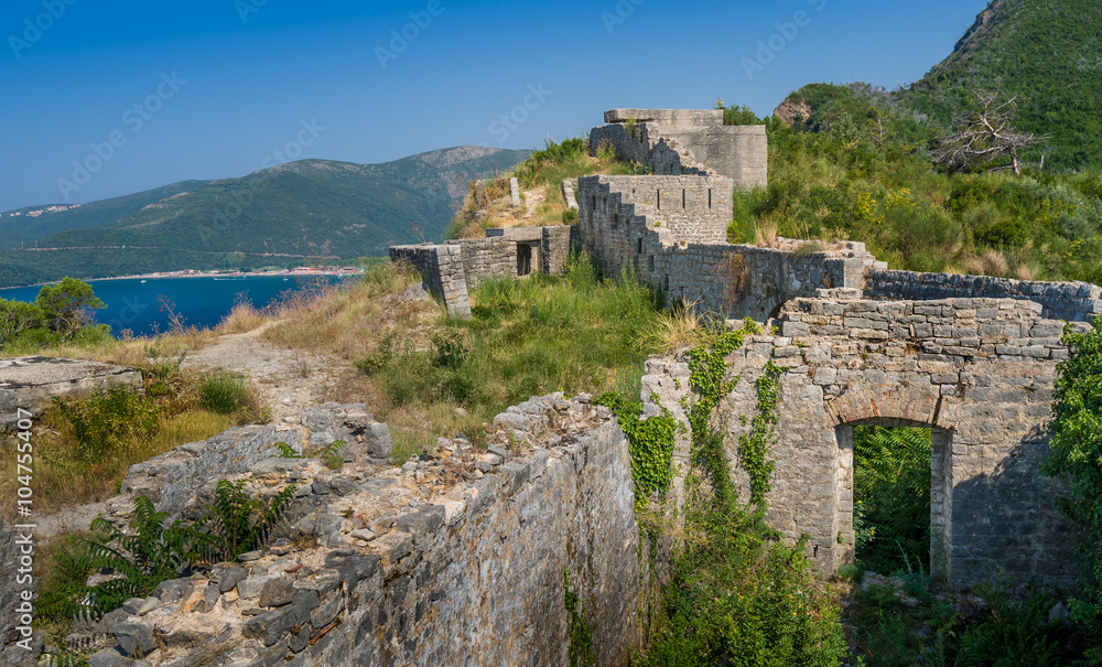 Medieval fortress Tvrdava Mogren ruins
