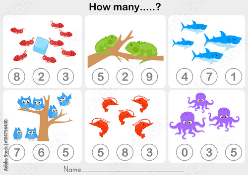 Counting object for kids - Education worksheet 
