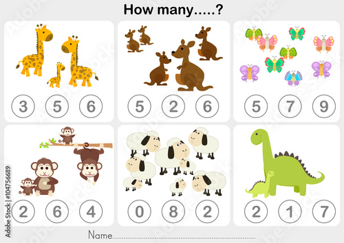 Counting object for kids - Education worksheet 