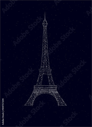 Fototapeta Naklejka Na Ścianę i Meble -  Shining Eiffel Tower