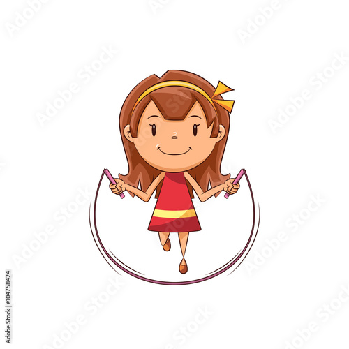 Girl jumping rope