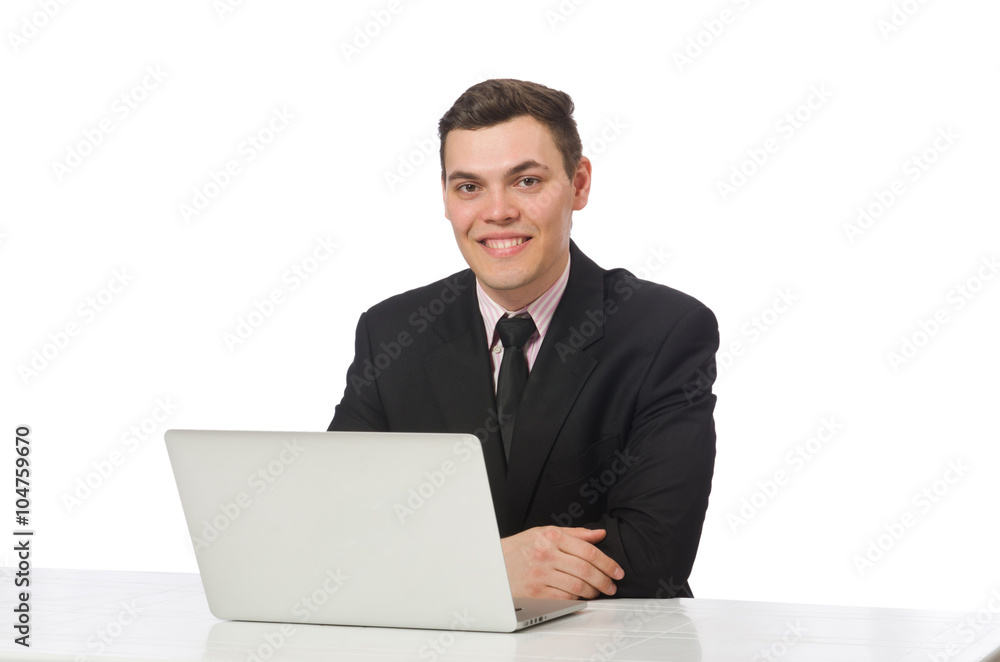 Young businessman isolated on the white Young businessman isolated on the white