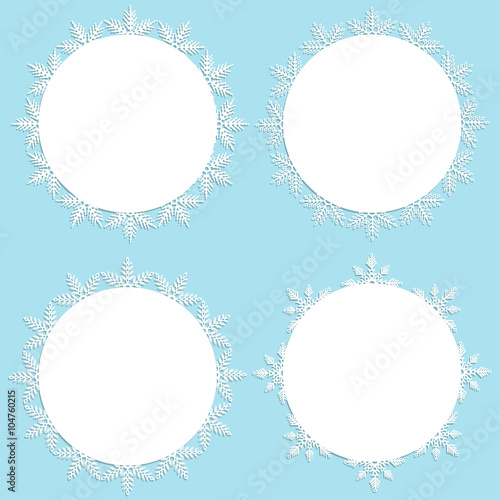 Collection of frames with snowflakes