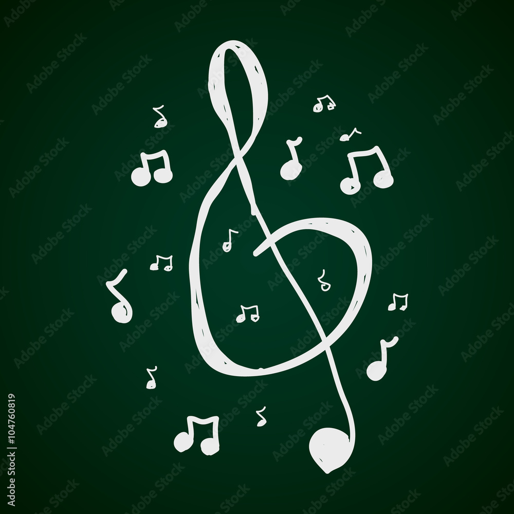 Fototapeta premium Simple doodle of music symbols