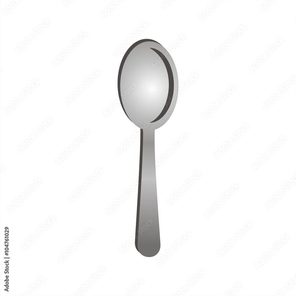 Icono de una cuchara sobre un fondo blanco. Ilustración vectorial