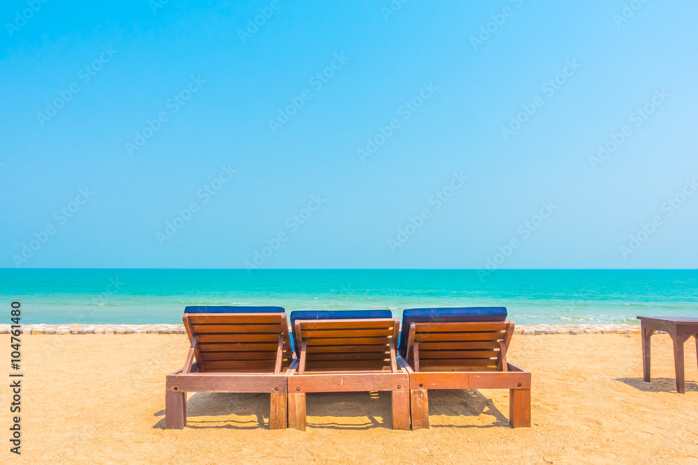 Empty beach chair