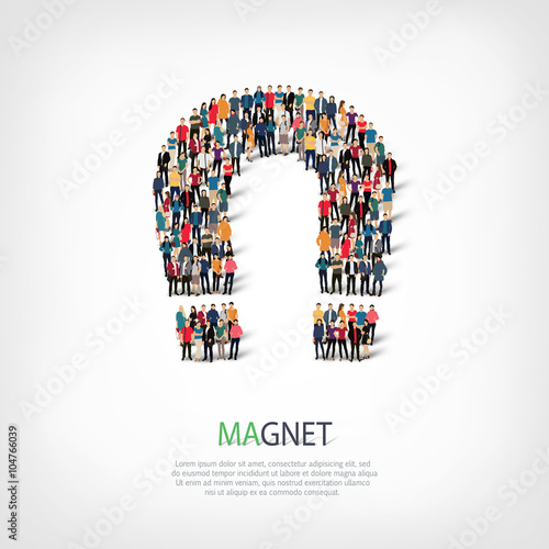 people  shape  magnet horseshoe