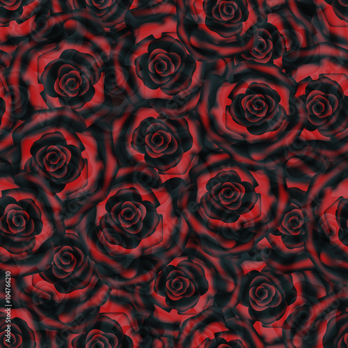 Seamless retro flowers of roses pattern print background