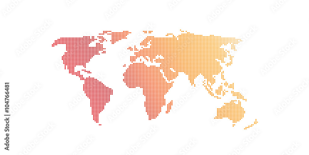 Obraz premium Red circles world map