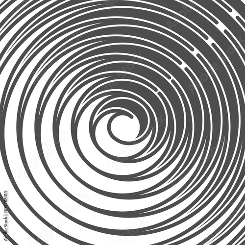 Abstract Spiral Background. Retro Style. Black And White. Vector
