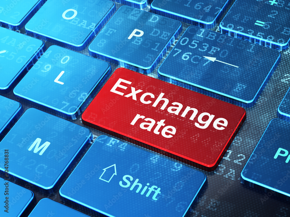Fototapeta premium Currency concept: Exchange Rate on computer keyboard background