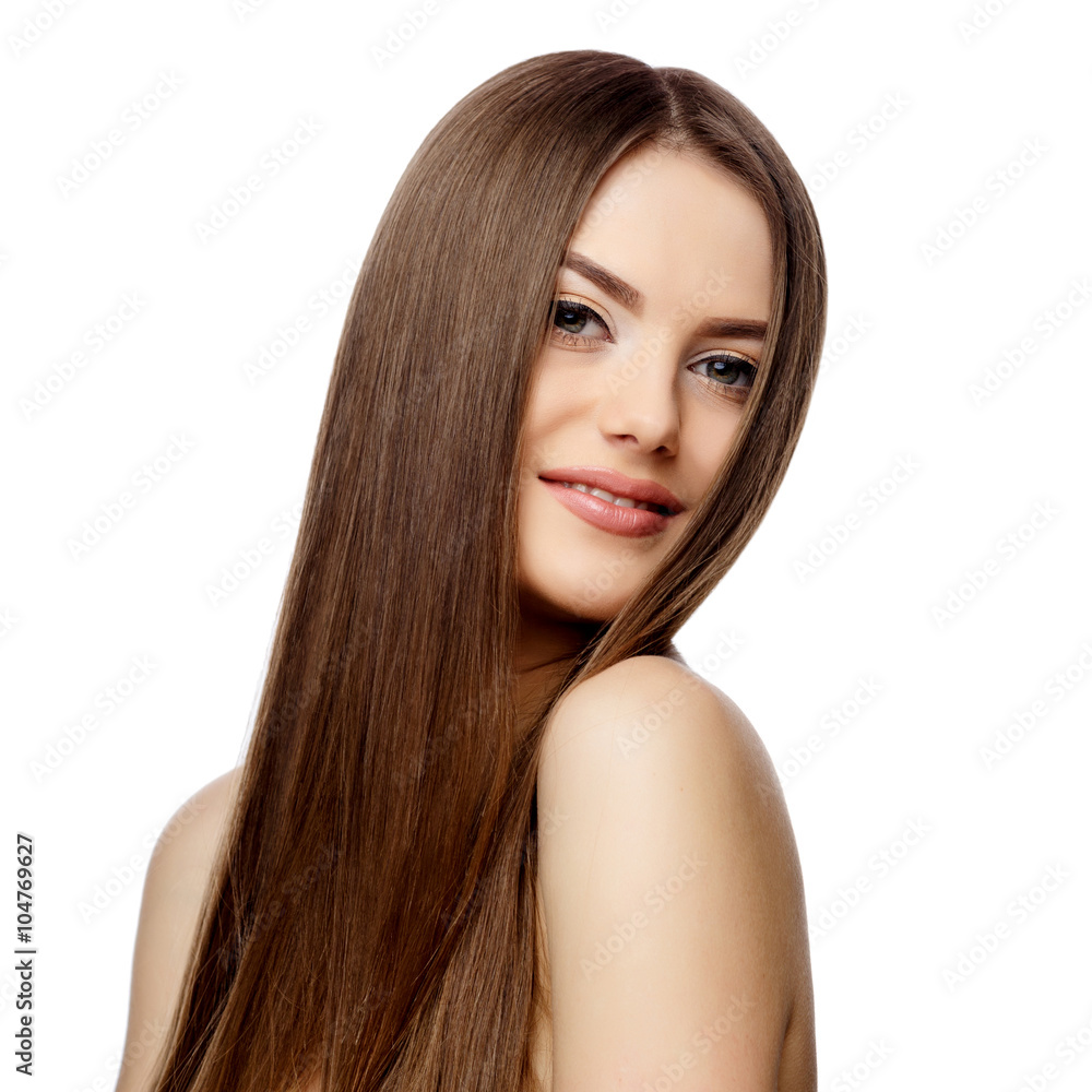 Naklejka premium Beautiful Woman with Clean Fresh Skin 