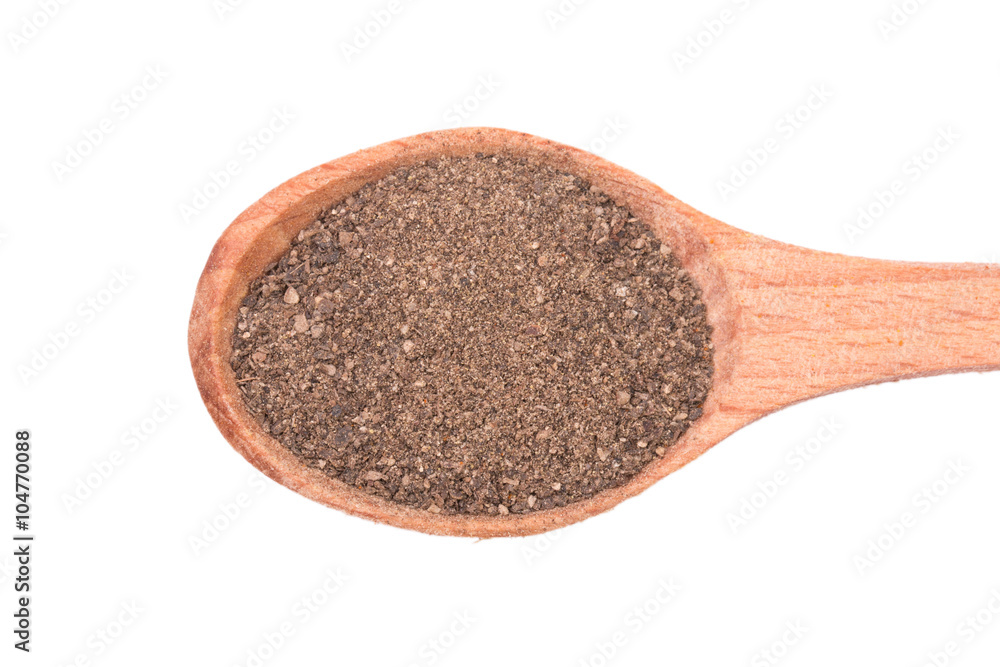 Ground black pepper isolated on white background Ground black pepper isolated on white background