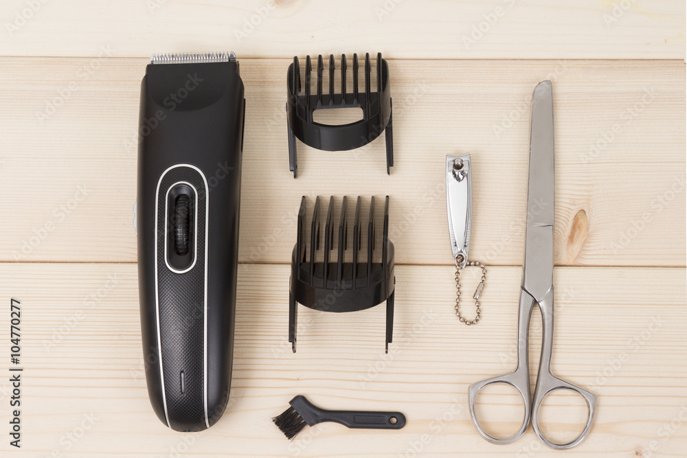 Fototapeta premium Hair and nails care set, flat lay 