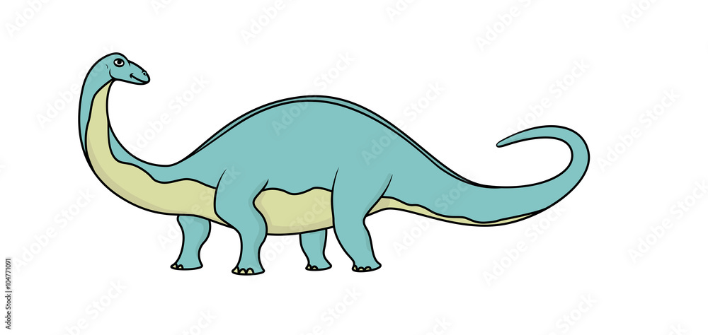Cartoon brontosaurus isolated