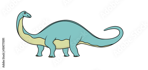 Cartoon brontosaurus isolated