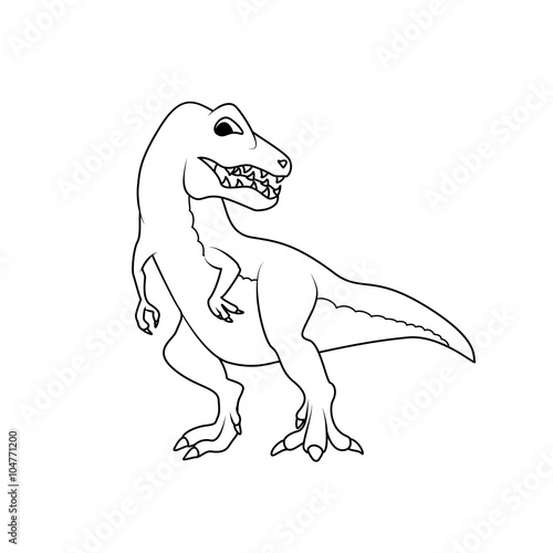 Coloring book: Tyrannosarus or T-rex dinosaur © Black Spring