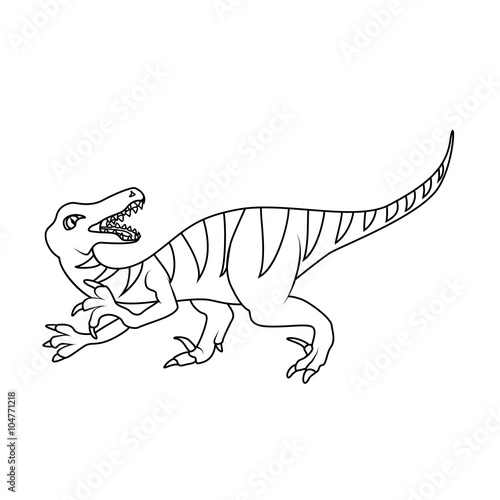 Coloring book: Velociraptor dinosaur © Black Spring