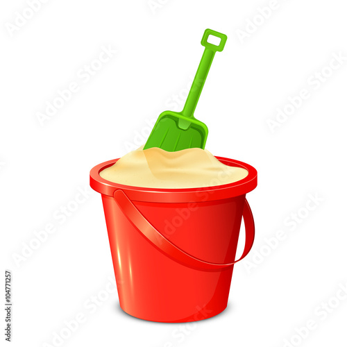 Bucket shovel and sand