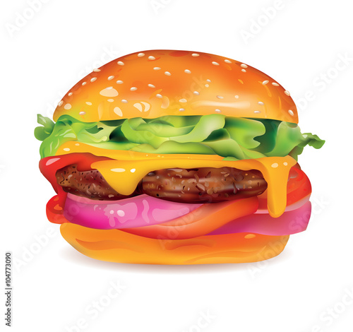 Big Tasty Burger with Meat, Cheese, Onion ,Tomatoes and Lettuce