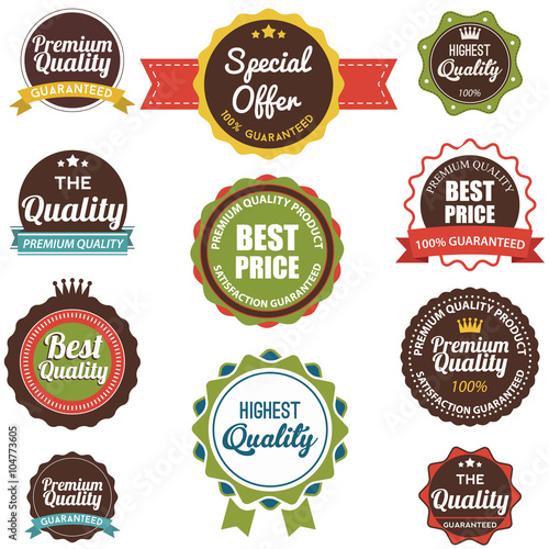 Vintage, retro flat badges, labels