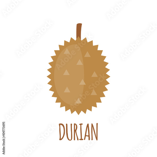 Durian icon in flat style on white background