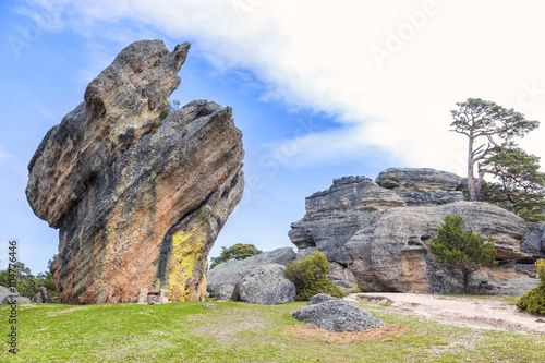 Large rocks with strange shapes molded by nature in Castroviejo, province of Soria, Spain