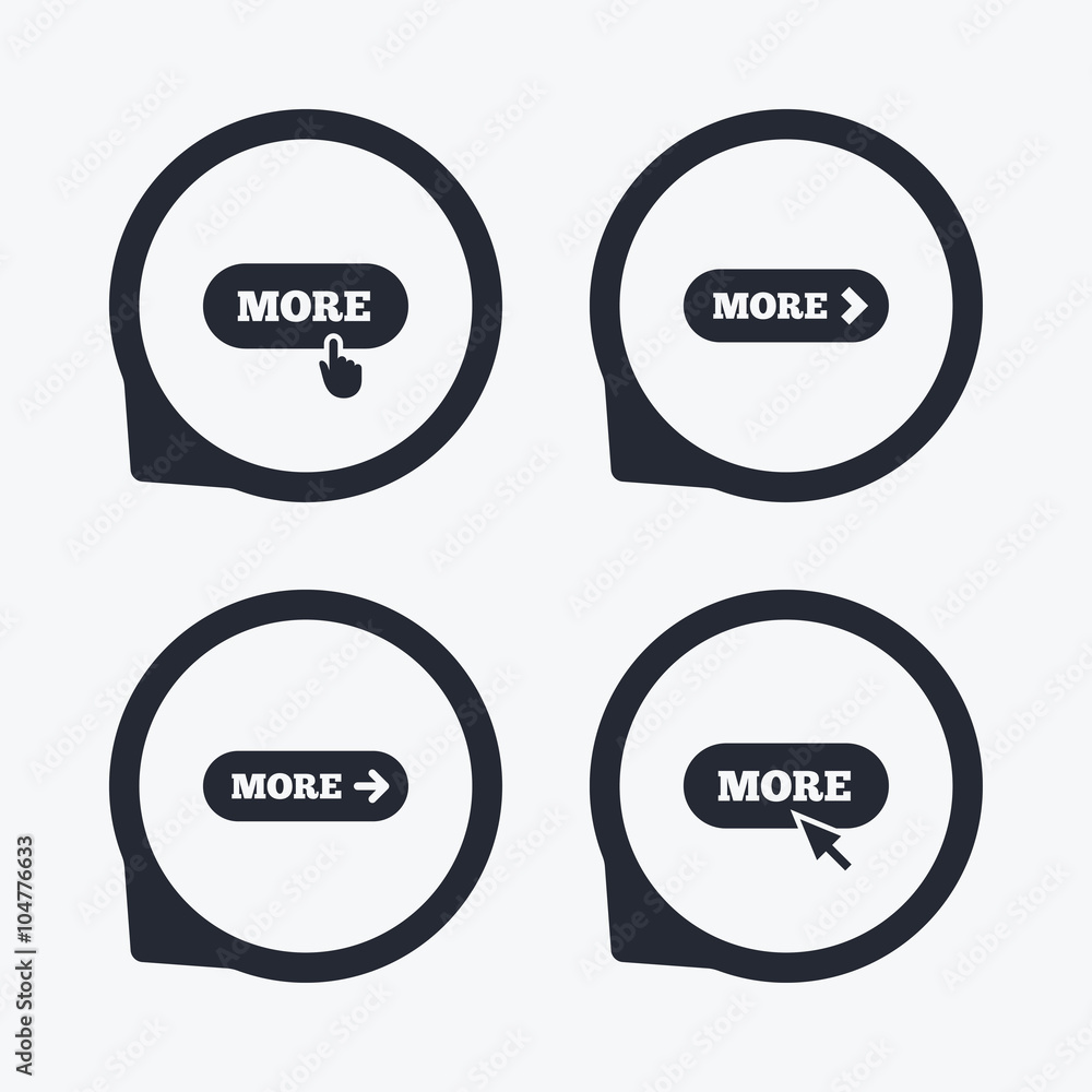 More with cursor pointer icon. Details symbols. More with cursor pointer icon. Details symbols.