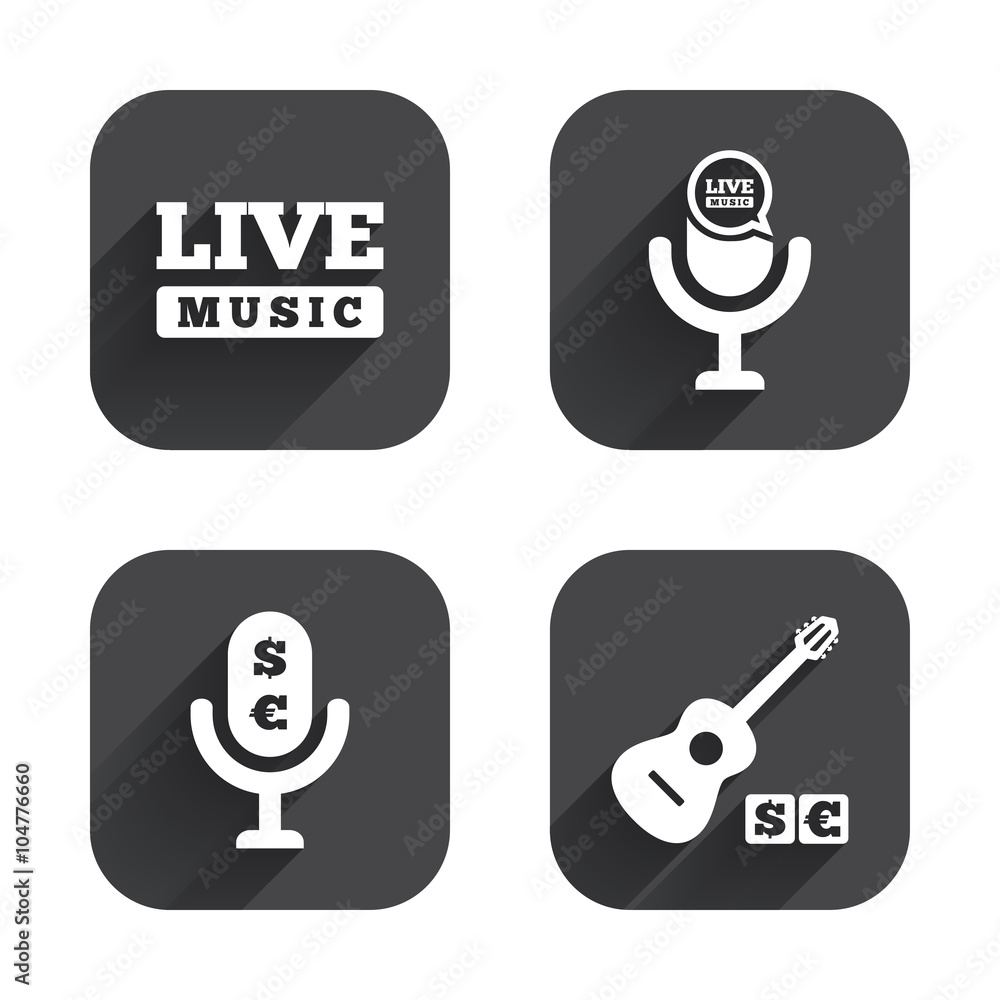 Musical elements icon. Microphone, Live music. Musical elements icon. Microphone, Live music.