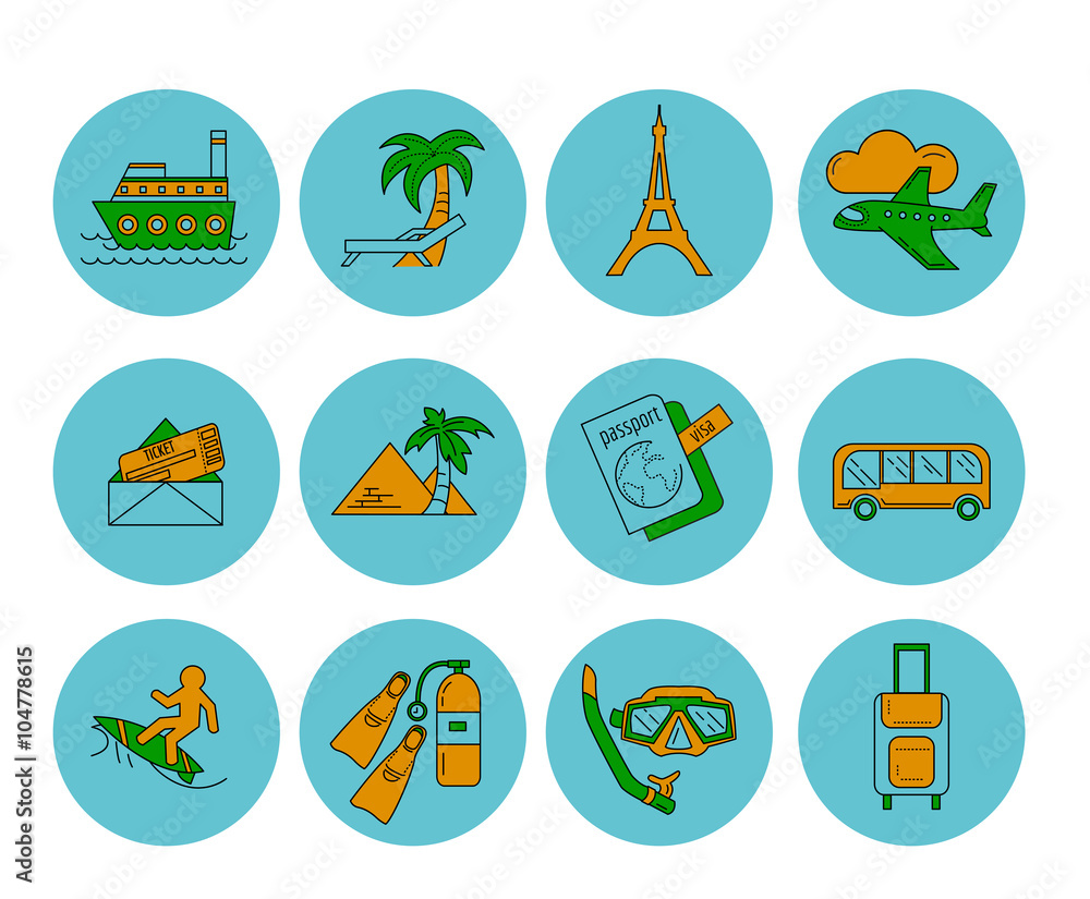 Vector set of travel icons