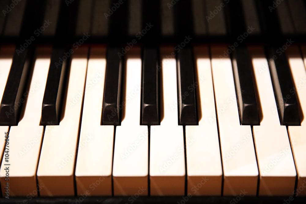 Piano keys close up Piano keys close up