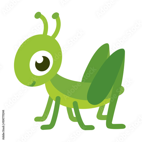 Canvas Print Cute cartoon grasshopper