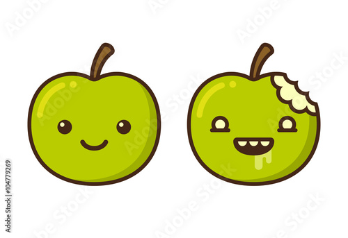 Cartoon zombie apple