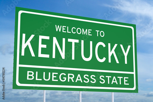 Welcome to Kentucky state road sign