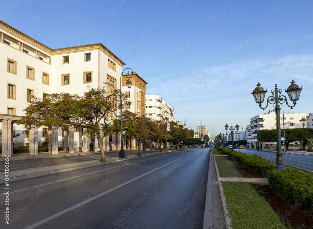 Empty street in Rabat