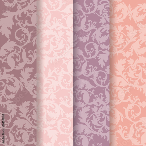 Vintage Baroque Ornaments Pattern set in pastel colors. Vector