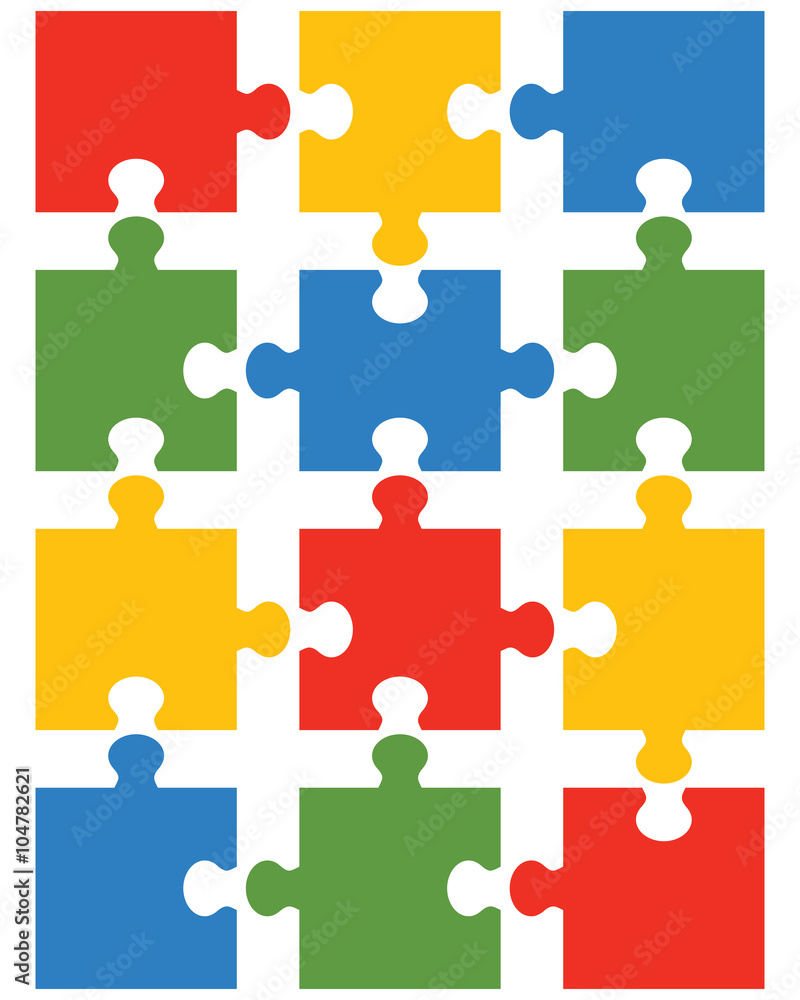 Illustration of colorful shiny puzzle, separate parts Illustration of colorful shiny puzzle, separate parts