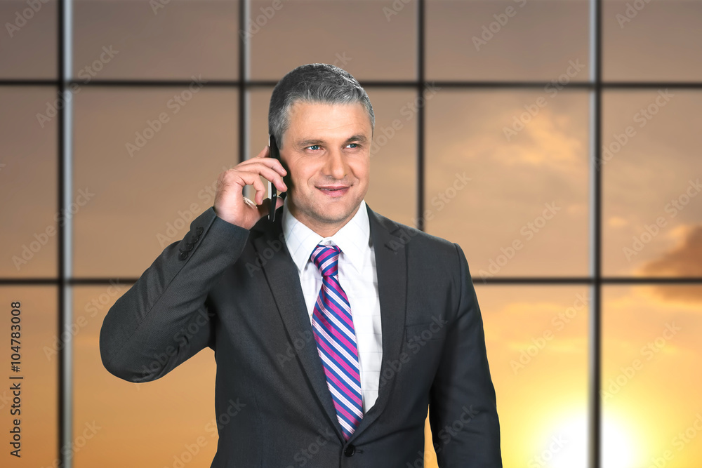 Adult businessman's emotions at workplace. Adult businessman's emotions at workplace.