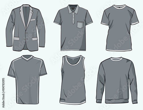 Mens clothing templates.