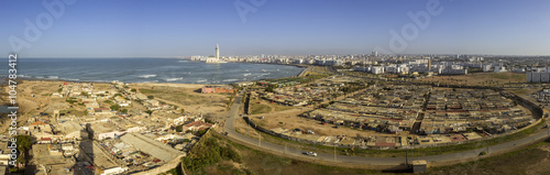 Lighthouse El Hank top panoramic view to Grande Mosquee Hassan II