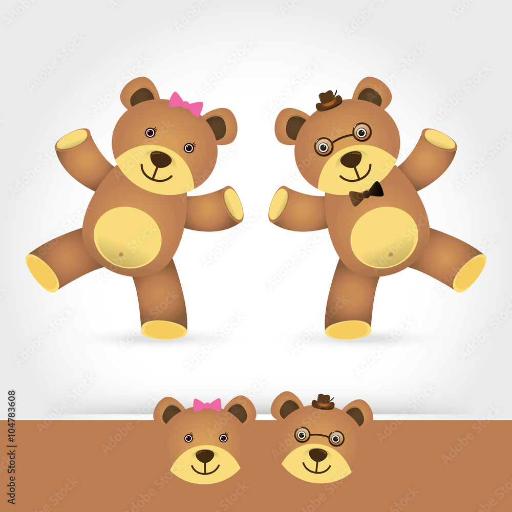couple teddy bear on white background couple teddy bear on white background