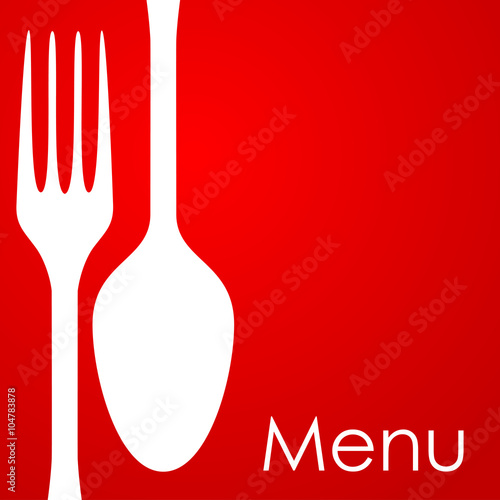 Icono plano Menu y cubiertos sobre fondo degradado #1